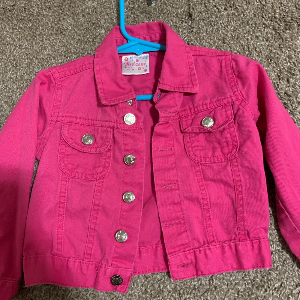 Pink denim jacket
